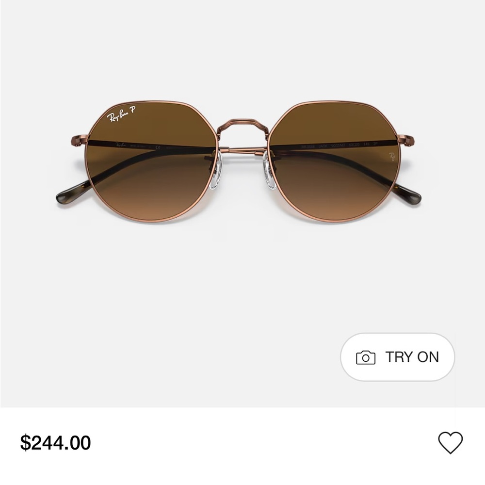 Ray-Ban Hexagonal polarized JACK Sunglasses with Brown Lenses
